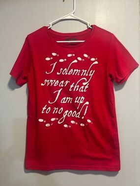 Warner Bros. Harry Potter Red Tee with Silver Logo